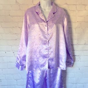 Satiny Animal Print Pajama Set